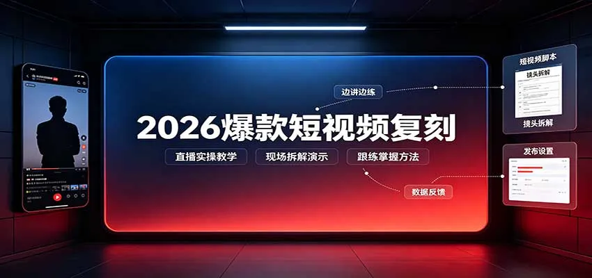 2026短视频爆款复刻教程：直播操作技巧详解 + 文档配套，全流程掌握必备技能 - 趣客盟