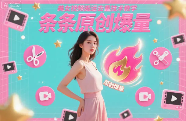 美女视频搬运去重技术教学，条条原创爆量-趣酷猫资源网