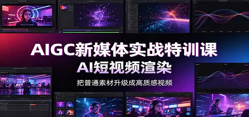 AIGC新媒体实战特训：AI工具实操入门，短视频渲染与数字人商业视频制作教程 - 趣客盟
