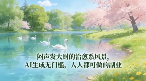 闷声发大财的治愈系风景，AI生成无门槛，人人都可做的副业-趣酷猫资源网