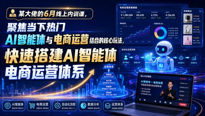 《6月AI智能体电商运营内训课:热门玩法解析,快速构建AI电商运营体系》_趣客盟
