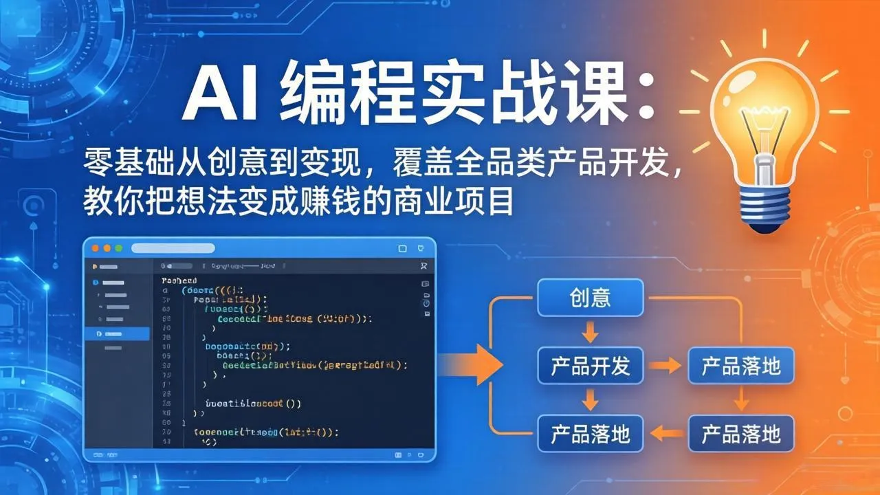 AI编程实战课-第三期-5月更新：零基础从创意到变现，覆盖全品类产品开发，把想法变成赚钱项目_趣客盟