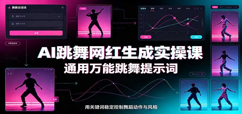 AI舞蹈网红实战教程：通用型跳舞提示词，多模型兼容，人物舞蹈视频制作全攻略 - 趣客盟