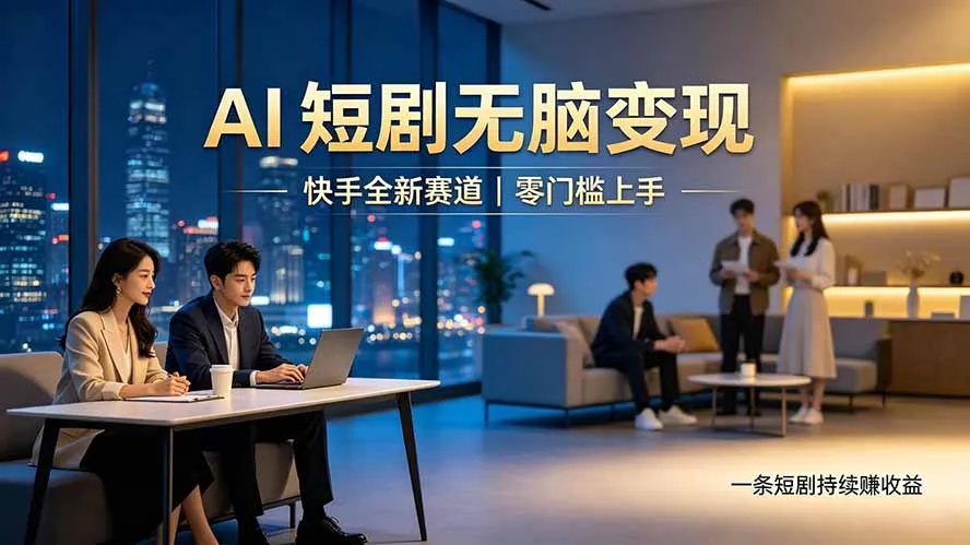 “快手AI短剧：零门槛轻松开启副业，长久被动收入项目推荐”_趣客盟