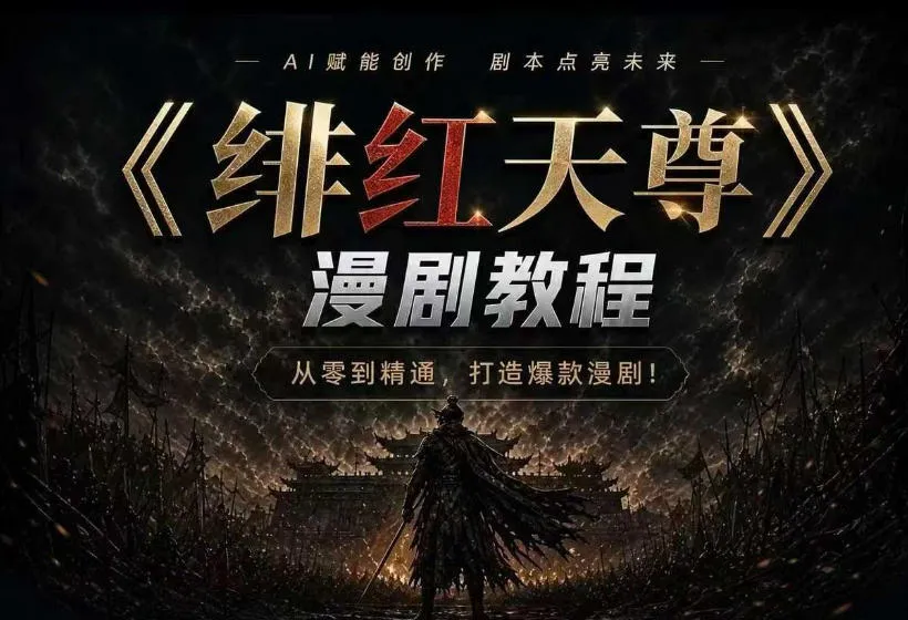 绯红天尊AI漫剧制作指南：零基础精通攻略，涵盖工具使用、剧本撰写、爆款策略、提示词素材及剪辑技巧，实战打造爆款漫剧课程_趣客盟