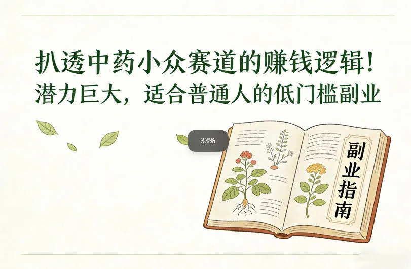 扒透中药小众赛道的賺米逻辑，潜力巨大，适合普通人的低门槛副业-趣酷猫资源网