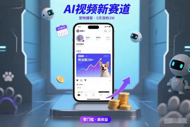 AI视频新赛道，宠物播客仅注册5天涨粉2W，收益非常可观-趣酷猫资源网