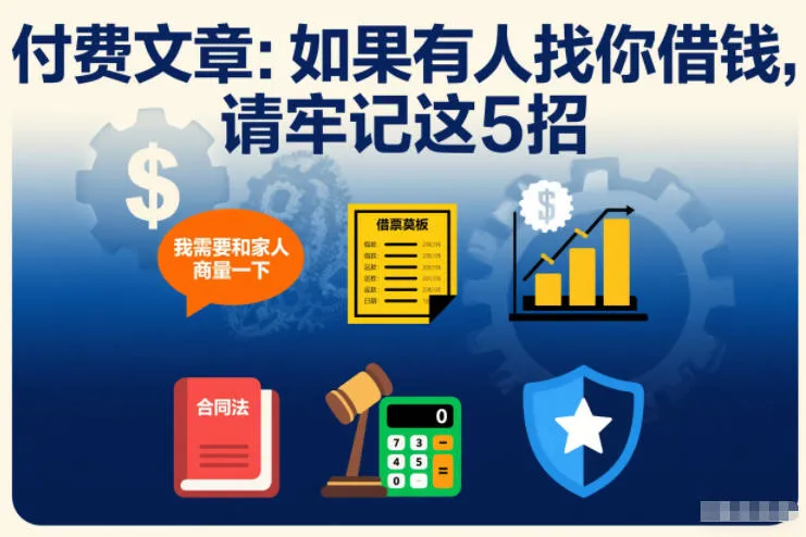 付费文章:如果有人找你借钱,请牢记这5招 付费文章:如果有人找你借钱,请牢记这5招