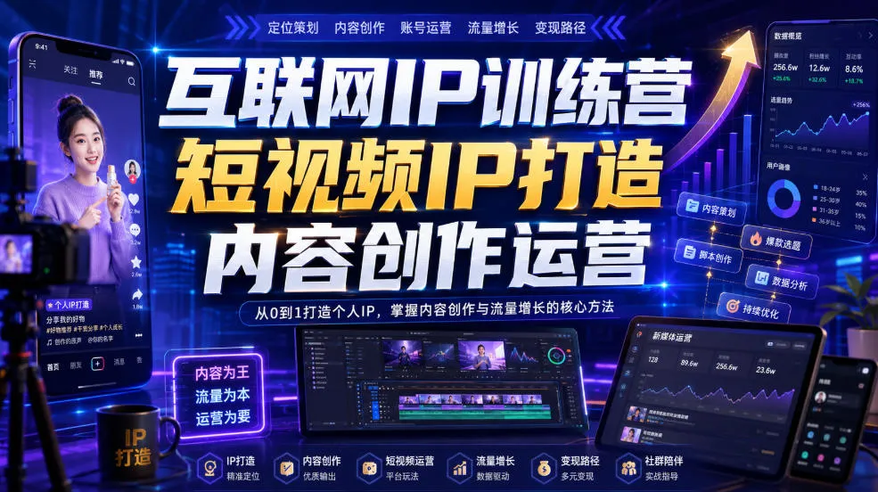 短视频IP打造攻略:互联网IP训练营,高效内容创作与运营策略 - 趣客盟