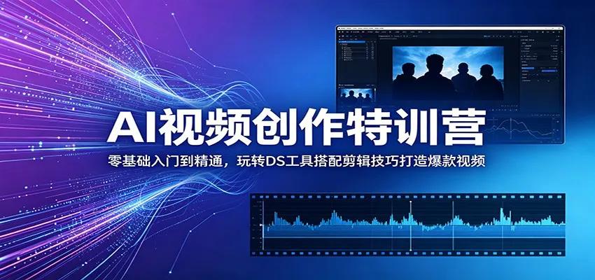 AI视频创作特训营：零基础入门到精通，玩转DS工具搭配剪辑技巧打造爆款视频_趣客盟