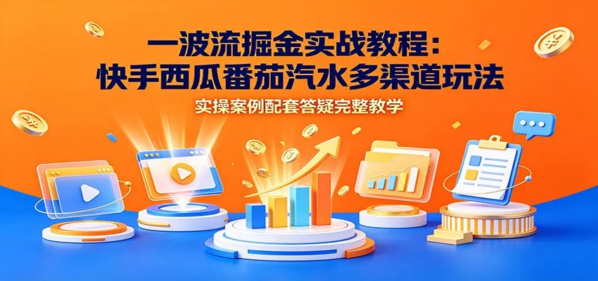 快手多渠道掘金攻略:西瓜番茄汽水玩法解析+实操案例+配套答疑,一站式教学指南_趣客盟