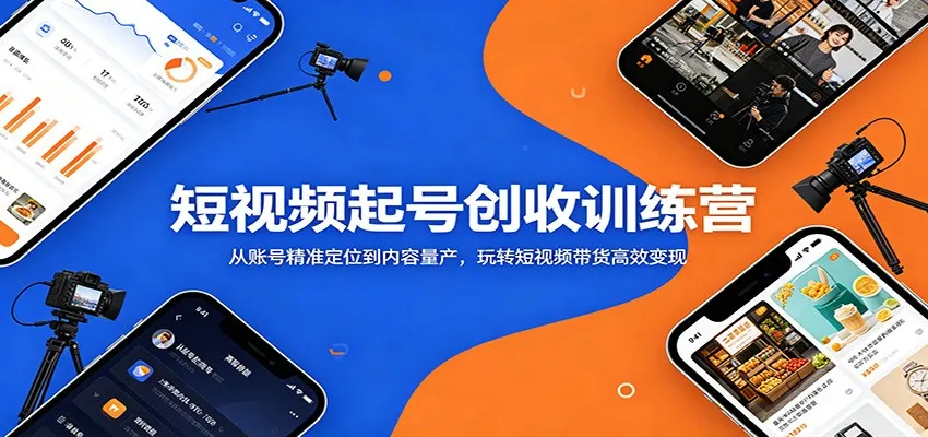 短视频起号创收训练营：从账号精准定位到内容量产，玩转短视频带货高效变现_趣客盟