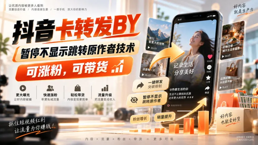 抖音卡转发搬运技巧：停显原链接，助力涨粉带货，揭秘隐藏技术 - 趣客盟