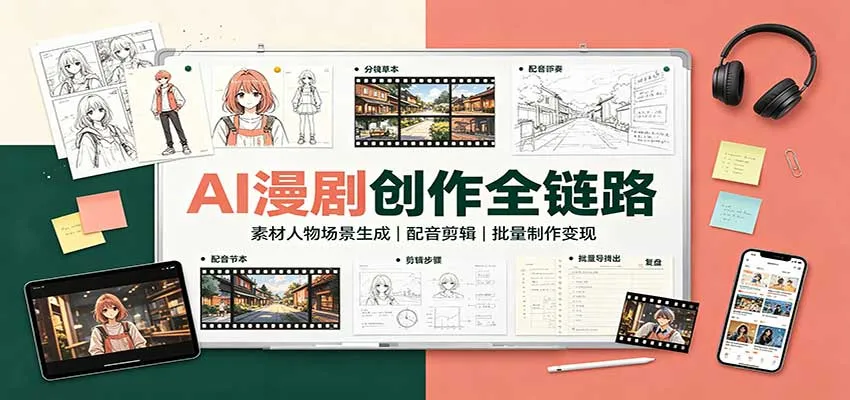 AI赋能漫剧创作全流程：素材、人物、场景自动生成，配音剪辑，批量制作与盈利变现攻略 - 趣客盟
