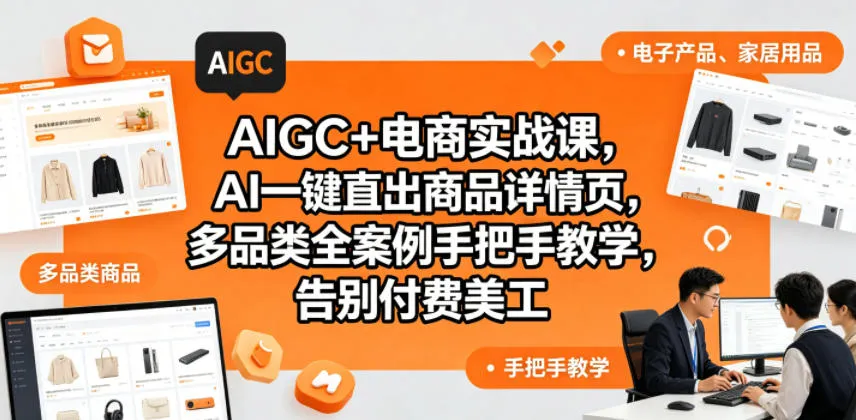 AI赋能电商实战课：一键生成商品详情页，全品类案例实操教学，告别高价美工服务（更新至0704）_趣客盟