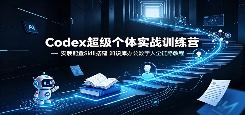 Codex超级个体训练营：Skill安装指南&全链路教程，涵盖知识库办公数字人配置_趣客盟