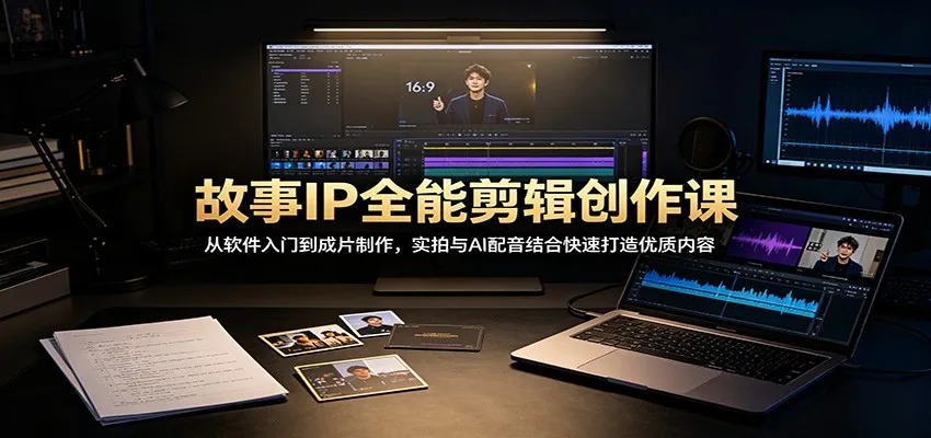 故事IP剪辑创作大师课：软件精通至成品制作，实拍结合AI配音高效产出优质内容 - 趣客盟