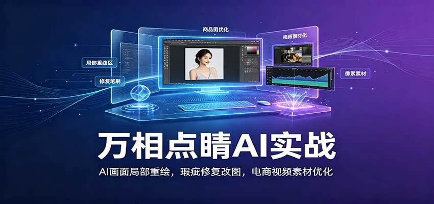 AI画面局部重塑与瑕疵修复：万相点睛电商视频素材AI优化实战攻略 - 趣客盟