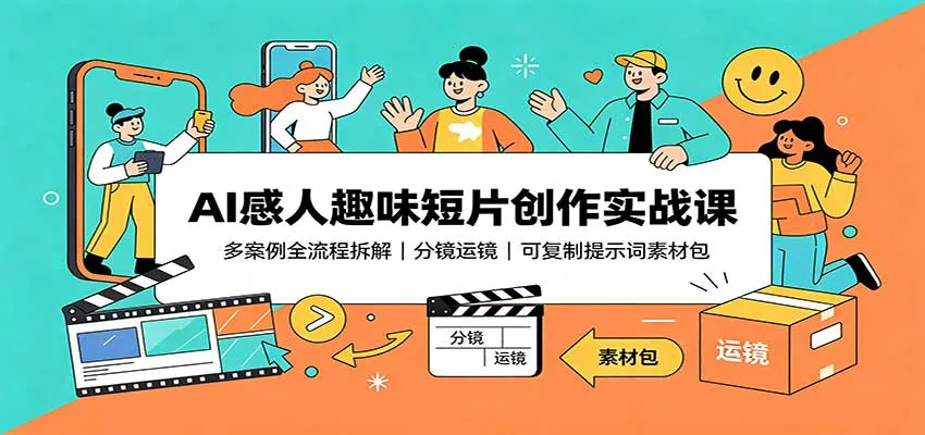 AI感人短片创作实战课：深度拆解多案例，全流程学习，分镜技巧解析，提示词素材包免费领取 - 趣客盟
