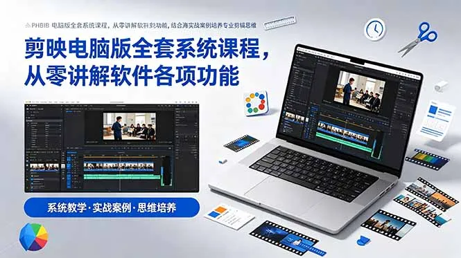 剪映电脑版全套系统课程,从零讲解软件各项功能,结合海量实战案例培养专业剪辑思维_趣客盟