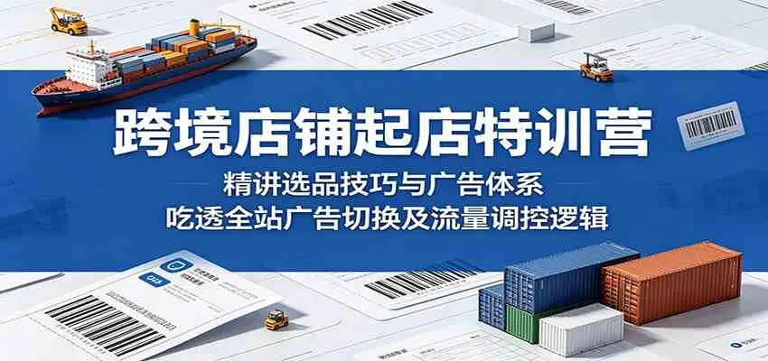 跨境店铺起店特训营:精讲选品技巧与广告体系,吃透全站广告切换及流量调控逻辑_趣客盟